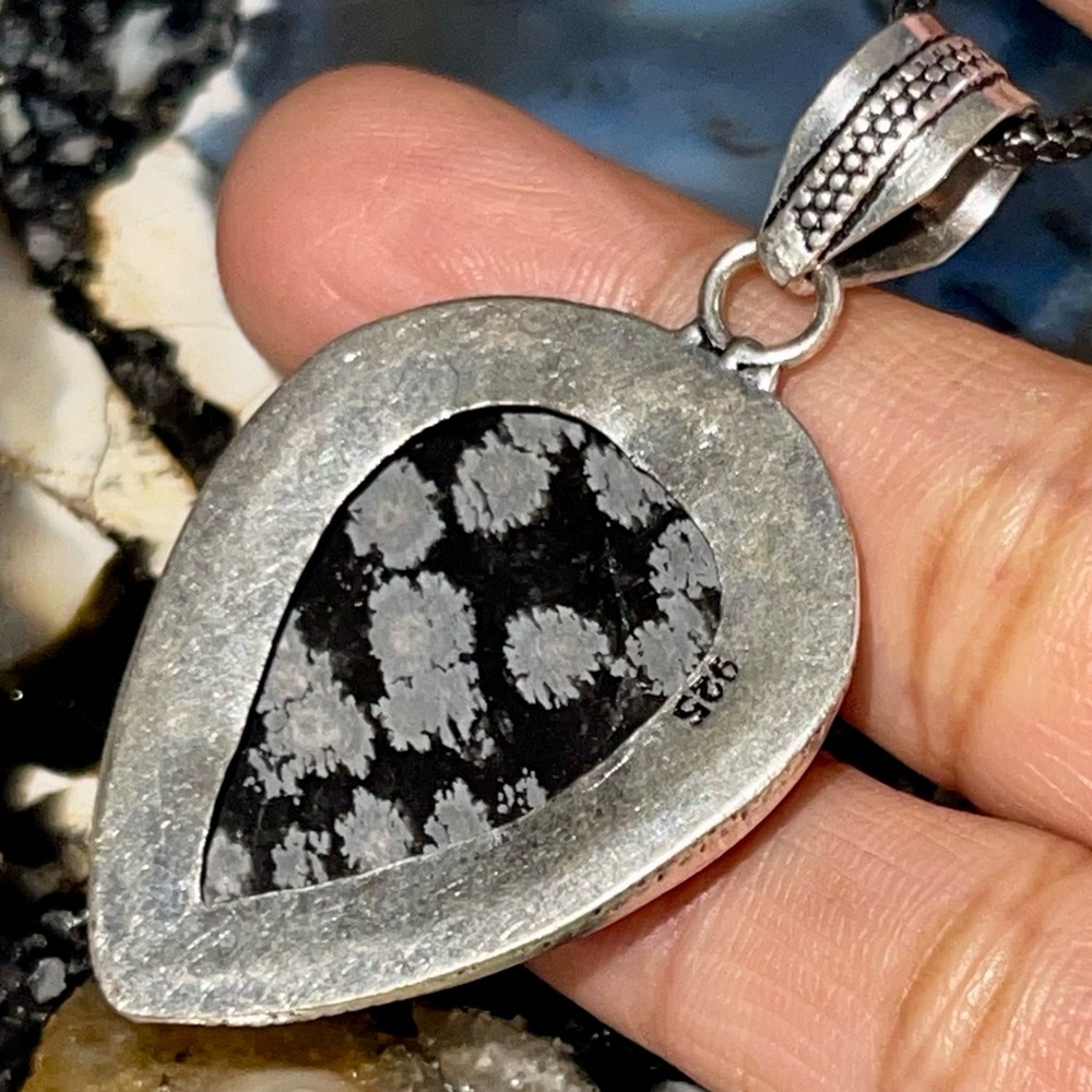 Snowflake Obsidian Pendant 2” - Picture 9 of 10